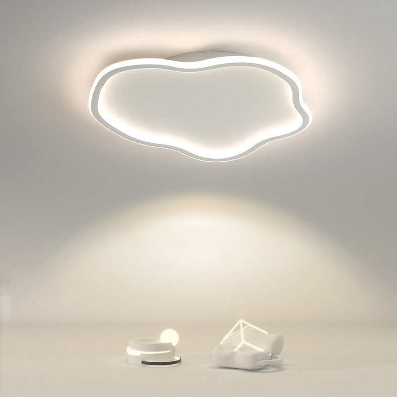 Modern Minimalist LED Ceiling Fixture Wrought Iron Cloud Flush Mount with Acrylic Shade
