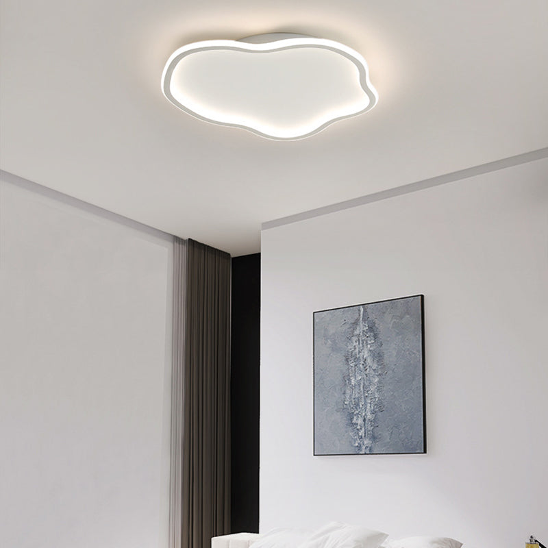 Modern Minimalist LED Ceiling Fixture Wrought Iron Cloud Flush Mount with Acrylic Shade