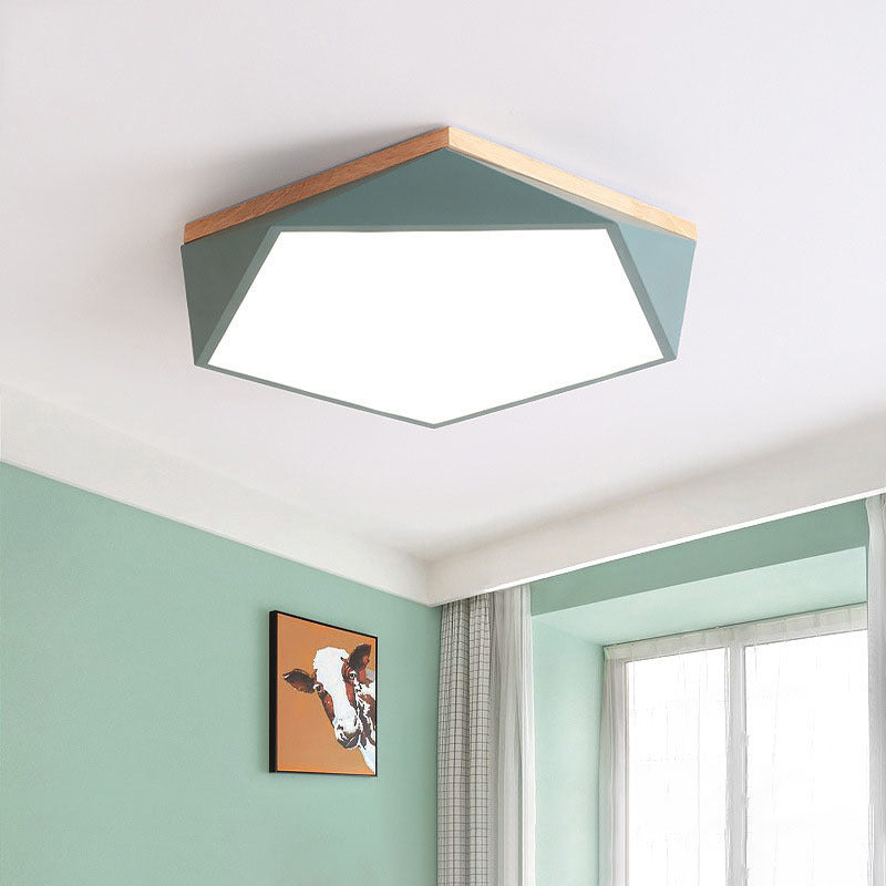 1 Light Round Shade Flush Mount Nordic Macaroon style Flush Mount Ceiling Light Fixture