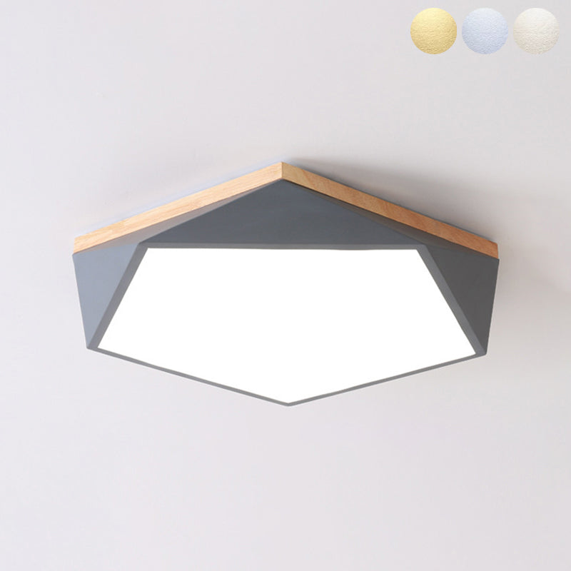 1 Light Round Shade Flush Mount Nordic Macaroon style Flush Mount Ceiling Light Fixture