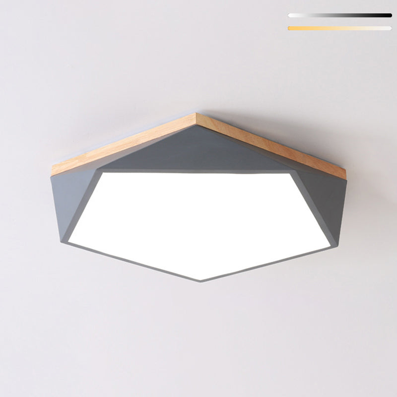 1 Light Round Shade Flush Mount Nordic Macaroon style Flush Mount Ceiling Light Fixture