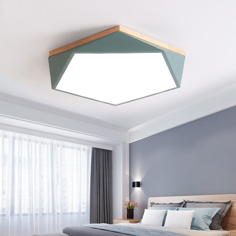 1 Light Round Shade Flush Mount Nordic Macaroon style Flush Mount Ceiling Light Fixture