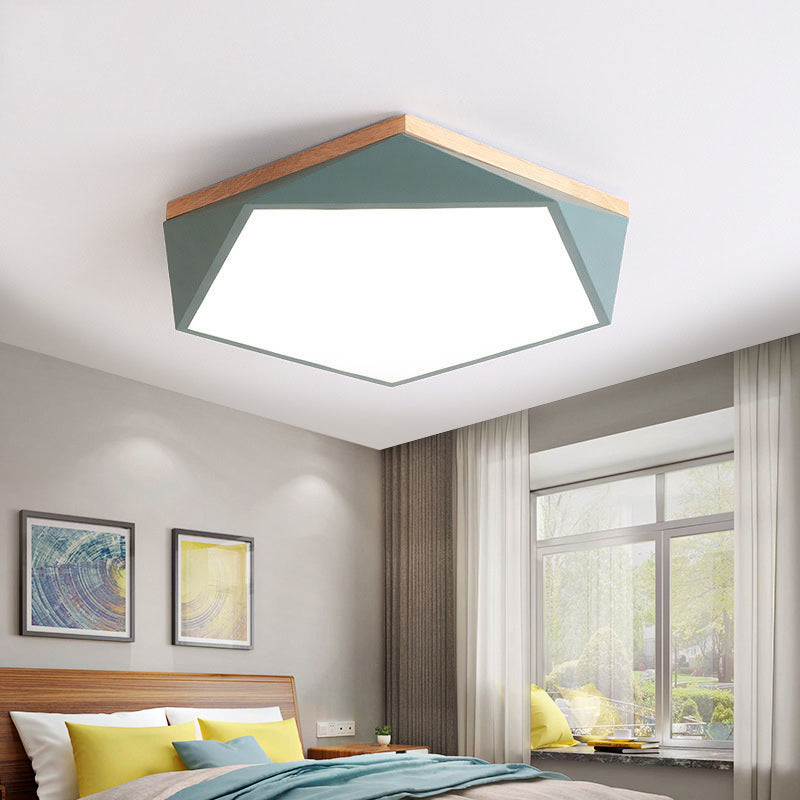 1 Light Round Shade Flush Mount Nordic Macaroon style Flush Mount Ceiling Light Fixture