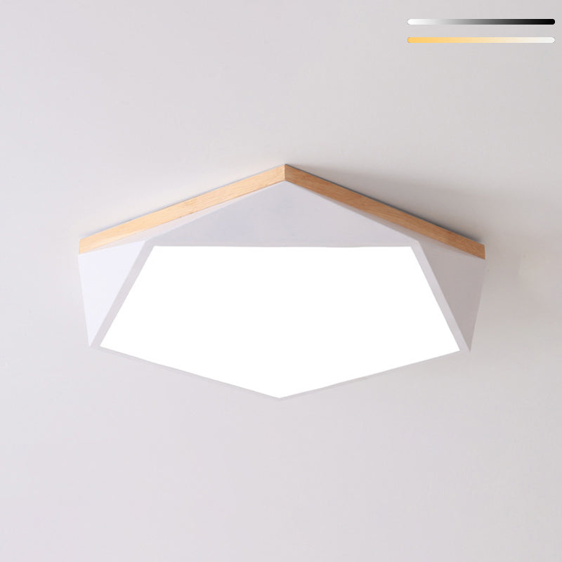 1 Light Round Shade Flush Mount Nordic Macaroon style Flush Mount Ceiling Light Fixture