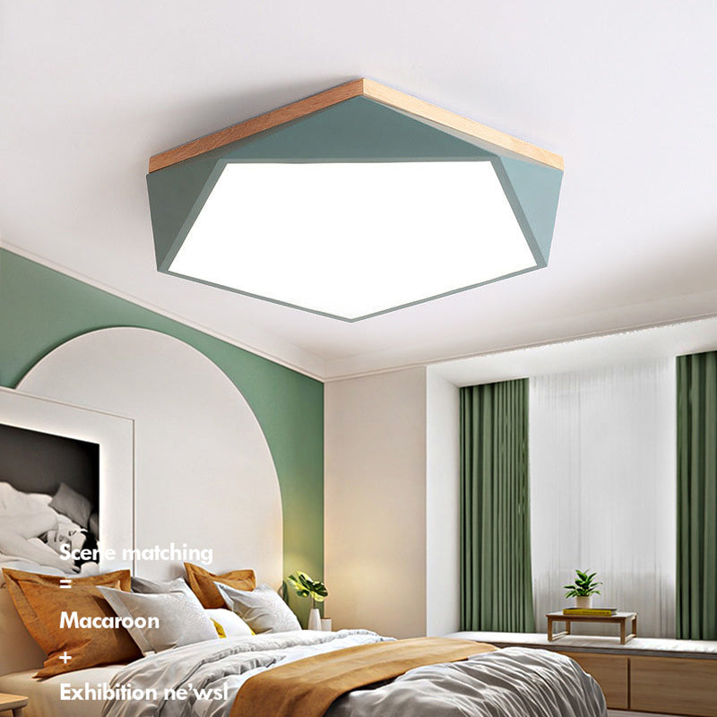 1 Light Round Shade Flush Mount Nordic Macaroon style Flush Mount Ceiling Light Fixture