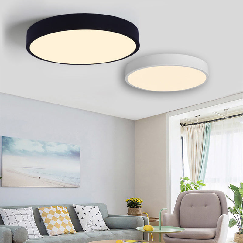 1-Light Round Shade Flush Mount Modern Simple Style Flush Mount Ceiling Light Fixtures