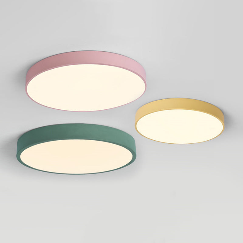 1-Light Round Shade Flush Mount Modern Simple Style Flush Mount Ceiling Light Fixtures