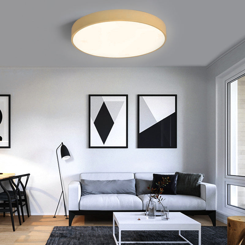 1-Light Round Shade Flush Mount Modern Simple Style Flush Mount Ceiling Light Fixtures