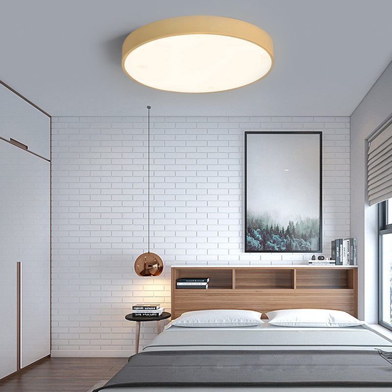 1-Light Round Shade Flush Mount Modern Simple Style Flush Mount Ceiling Light Fixtures