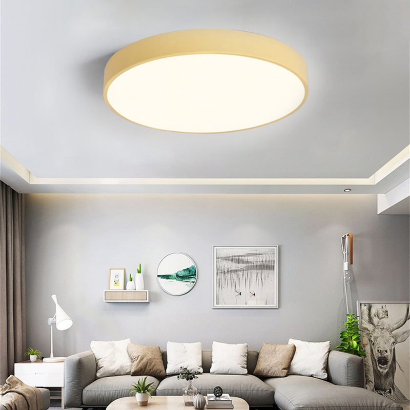 1-Light Round Shade Flush Mount Modern Simple Style Flush Mount Ceiling Light Fixtures