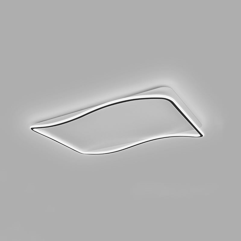 Flush géométrique moderne Mount Light Acrylic Flush Mount Ceiling Light in Black and White Finish