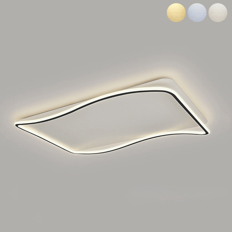 Flush géométrique moderne Mount Light Acrylic Flush Mount Ceiling Light in Black and White Finish