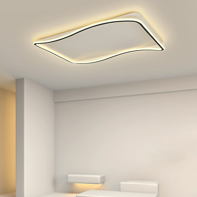 Flush géométrique moderne Mount Light Acrylic Flush Mount Ceiling Light in Black and White Finish