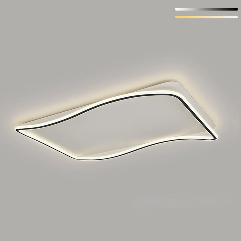 Flush géométrique moderne Mount Light Acrylic Flush Mount Ceiling Light in Black and White Finish