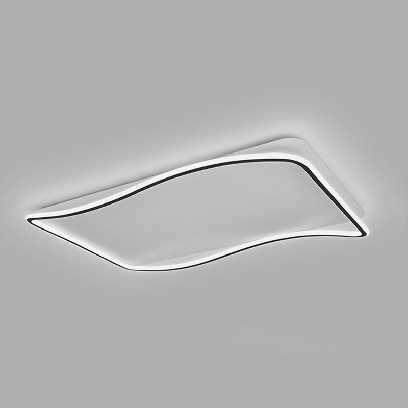 Flush géométrique moderne Mount Light Acrylic Flush Mount Ceiling Light in Black and White Finish