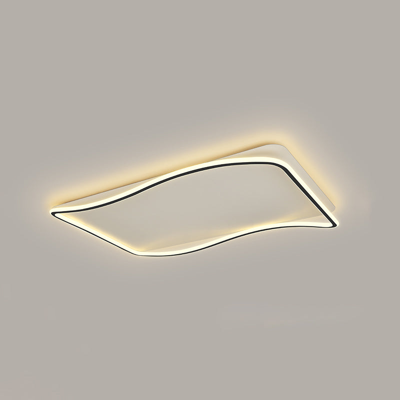 Flush géométrique moderne Mount Light Acrylic Flush Mount Ceiling Light in Black and White Finish