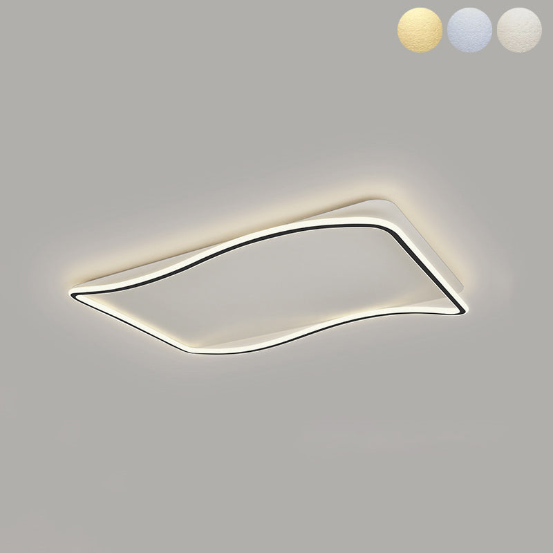 Flush géométrique moderne Mount Light Acrylic Flush Mount Ceiling Light in Black and White Finish