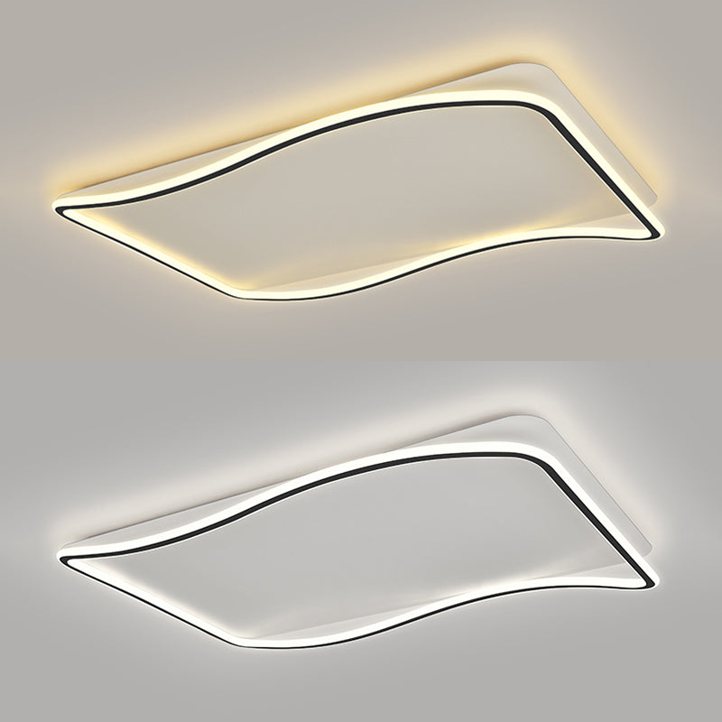 Flush géométrique moderne Mount Light Acrylic Flush Mount Ceiling Light in Black and White Finish