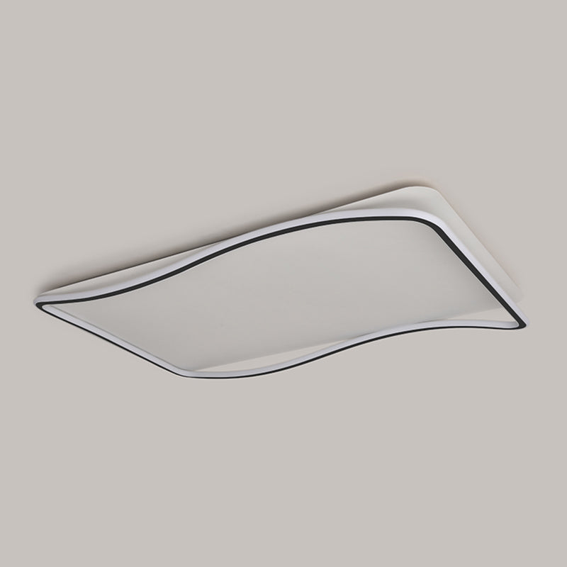 Flush géométrique moderne Mount Light Acrylic Flush Mount Ceiling Light in Black and White Finish