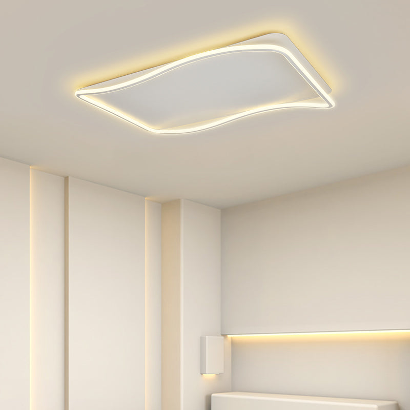 Flush géométrique moderne Mount Light Acrylic Flush Mount Ceiling Light in Black and White Finish