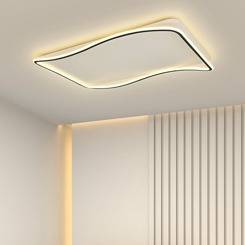 Flush géométrique moderne Mount Light Acrylic Flush Mount Ceiling Light in Black and White Finish