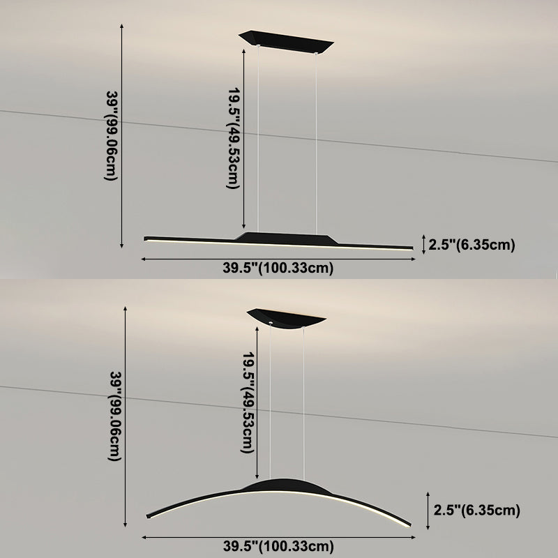 Linear Island Lighting Modern Kitchen Island Lighting Metal 1 Light Island Chandelier