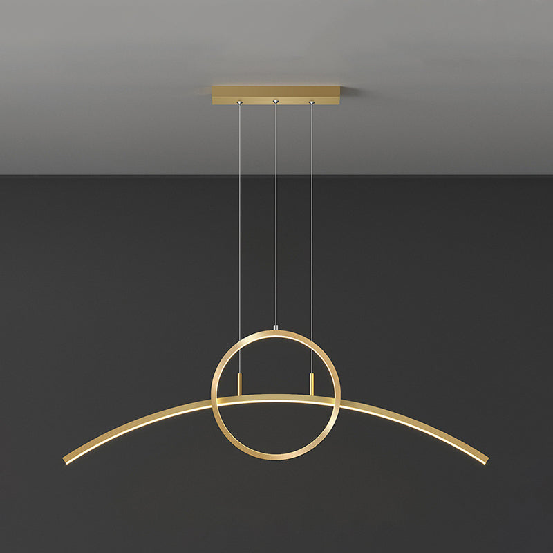 Geometric Island Chandelier Modern Island Lighting Metal 2 Light Island Light Fixtures