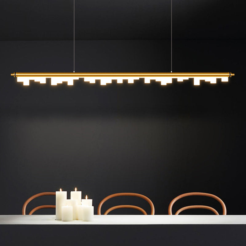 Idee di illuminazione dell'isola lineare moderna lampadario metallo 1 luci isola luminosa per sala da pranzo