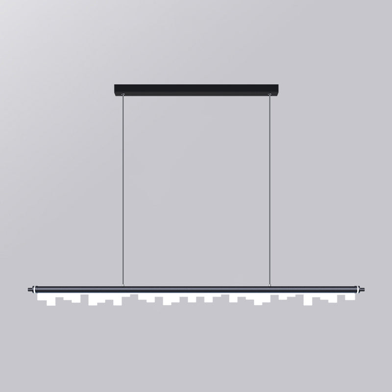 Idee di illuminazione dell'isola lineare moderna lampadario metallo 1 luci isola luminosa per sala da pranzo