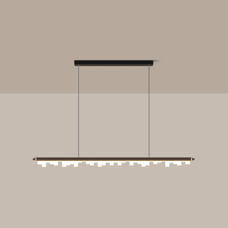 Idee di illuminazione dell'isola lineare moderna lampadario metallo 1 luci isola luminosa per sala da pranzo