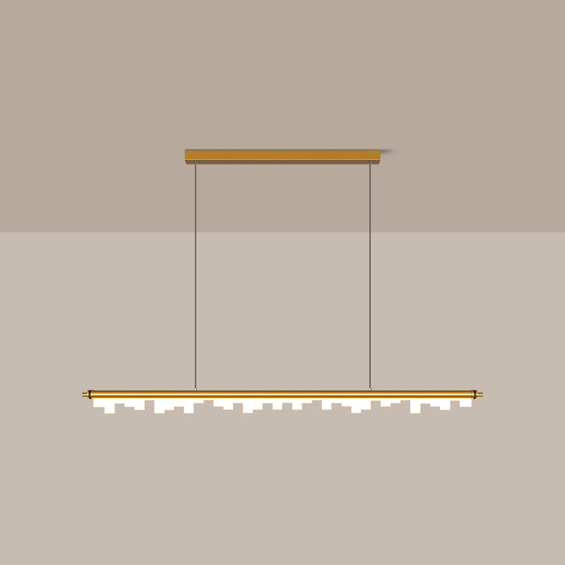 Idee di illuminazione dell'isola lineare moderna lampadario metallo 1 luci isola luminosa per sala da pranzo