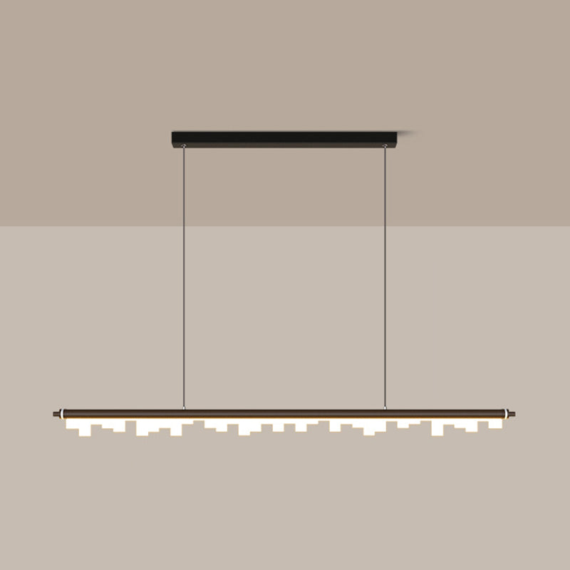 Idee di illuminazione dell'isola lineare moderna lampadario metallo 1 luci isola luminosa per sala da pranzo