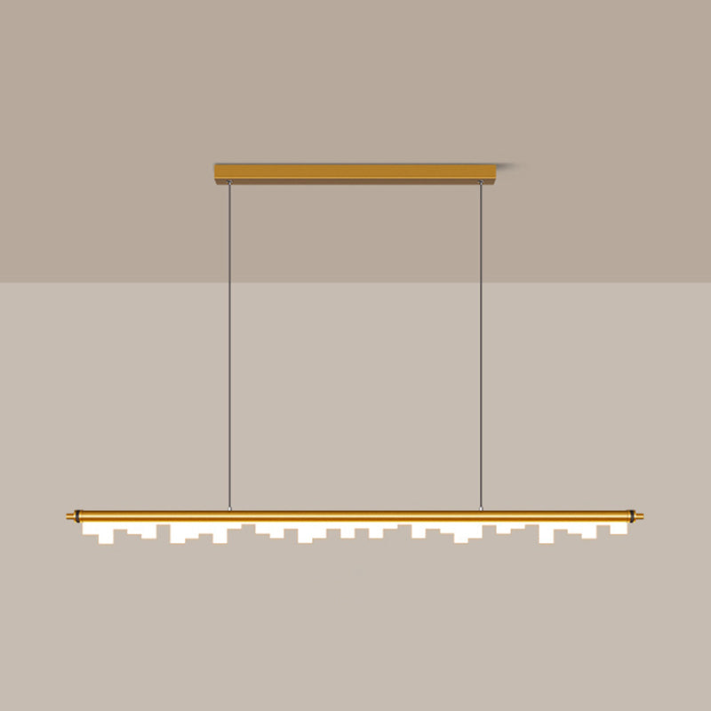 Idee di illuminazione dell'isola lineare moderna lampadario metallo 1 luci isola luminosa per sala da pranzo