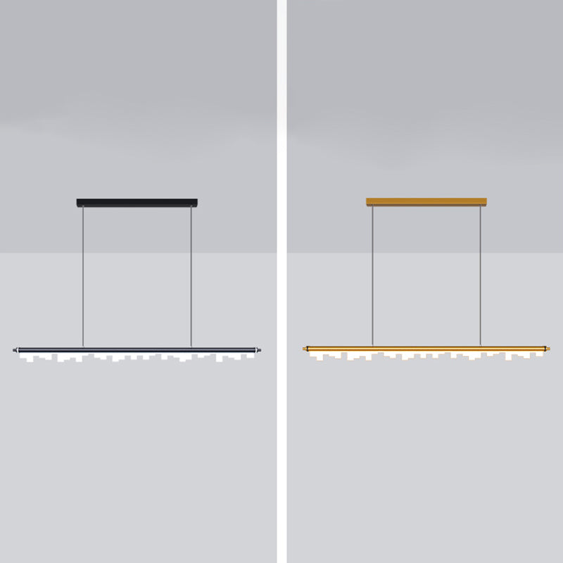 Idee di illuminazione dell'isola lineare moderna lampadario metallo 1 luci isola luminosa per sala da pranzo