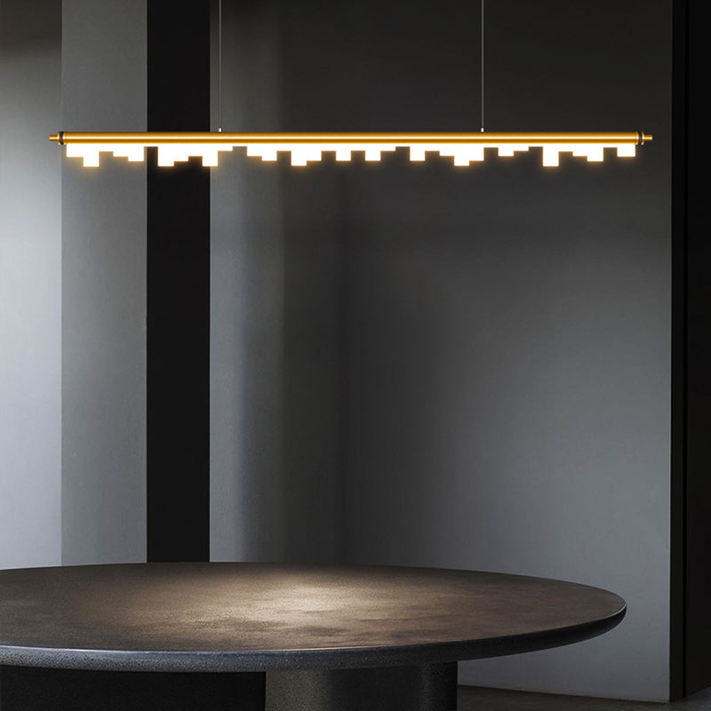 Idee di illuminazione dell'isola lineare moderna lampadario metallo 1 luci isola luminosa per sala da pranzo