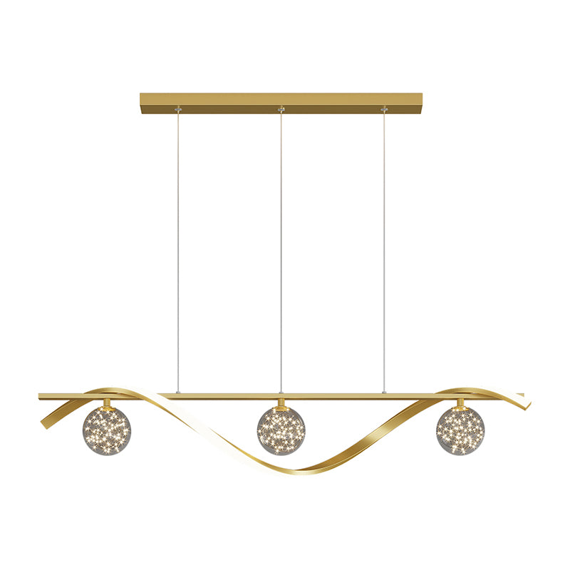 Nordic Light Luxury Simple Contemporary Style LED Hanging Island Pendant Light for Dining Room Bar