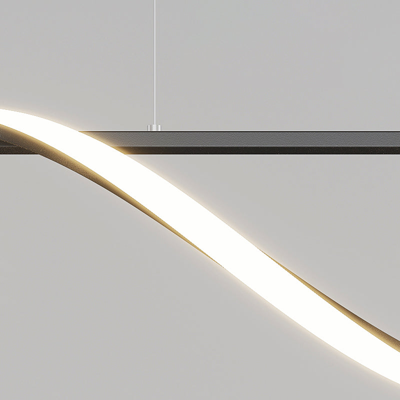 Nordic Light Luxury Simple Contemporary Style LED Hanging Island Pendant Light for Dining Room Bar