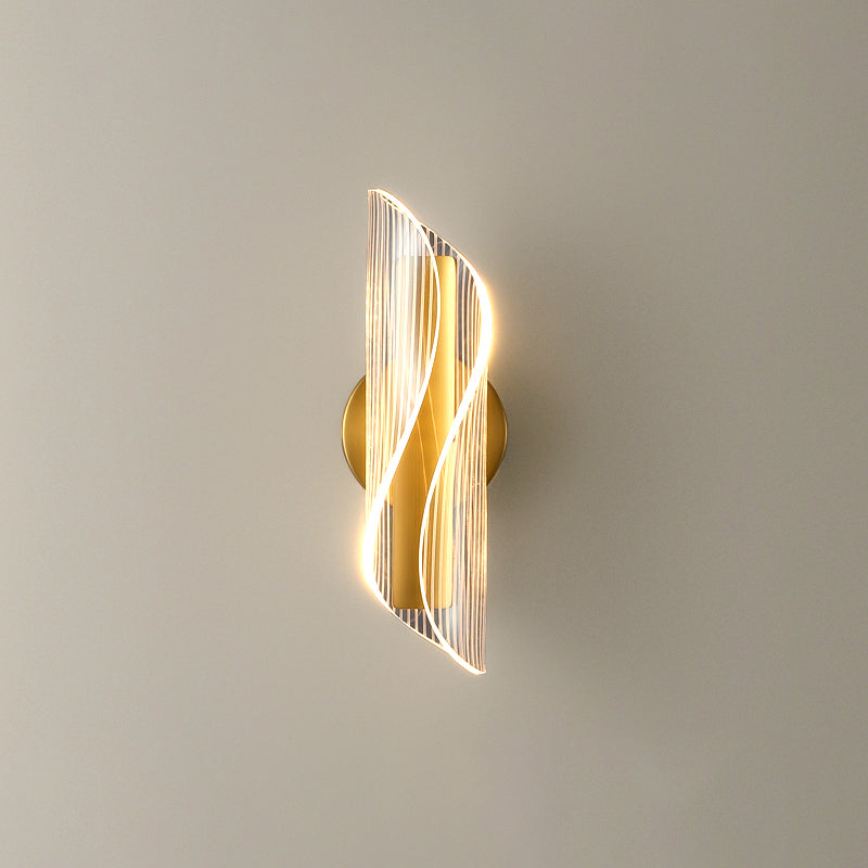 Geometric Wall Sconce Modern Wall Lights Metal 1 Light Sconce Light in Gold Finish