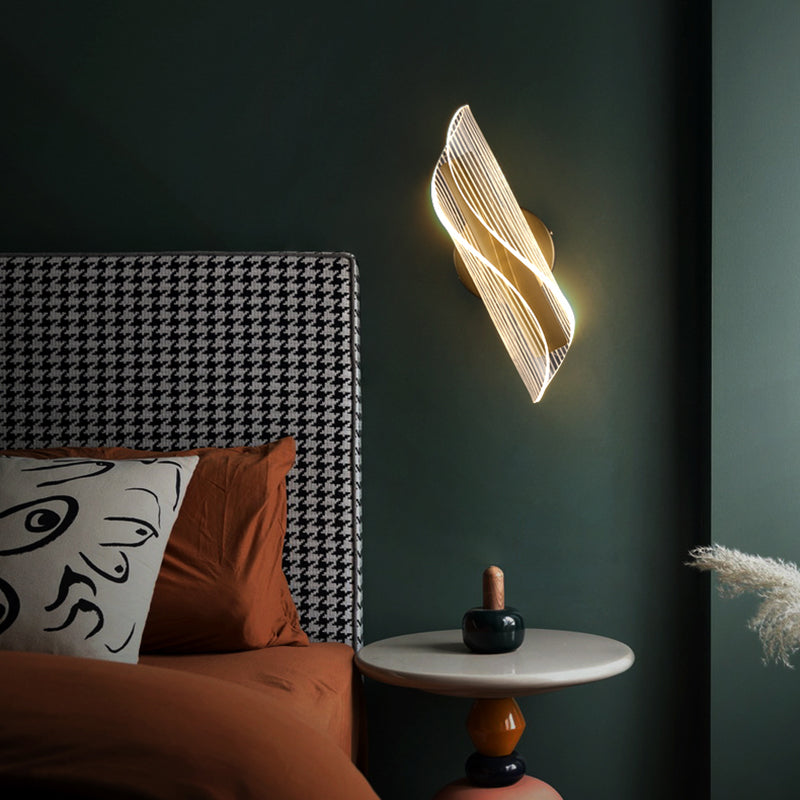 Geometric Wall Sconce Modern Wall Lights Metal 1 Light Sconce Light in Gold Finish