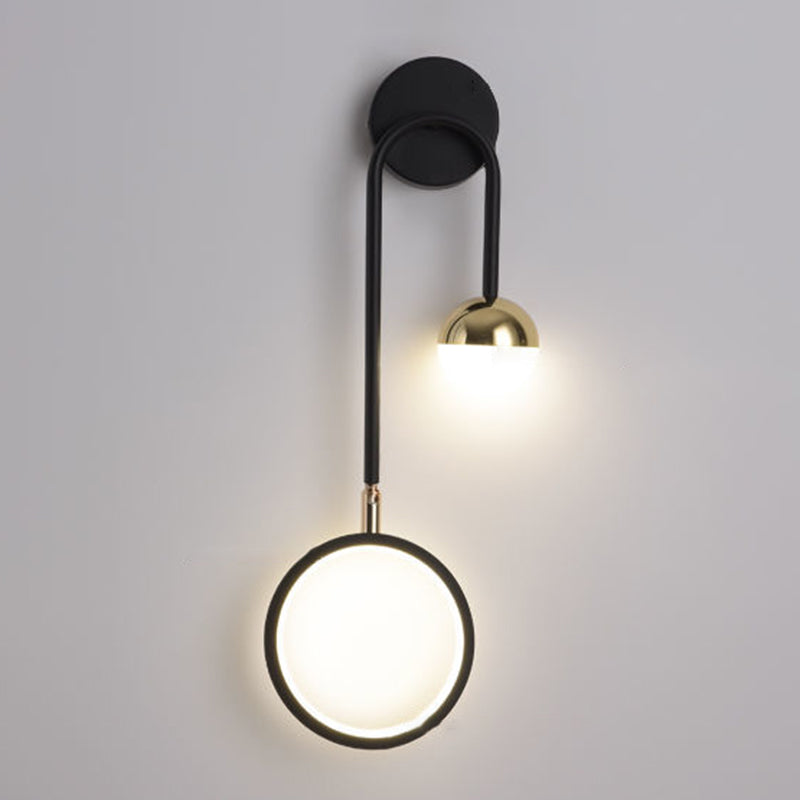 Globe Wall SCONCE Moderne wandlampen metaal 2 licht wandlamp in het zwart