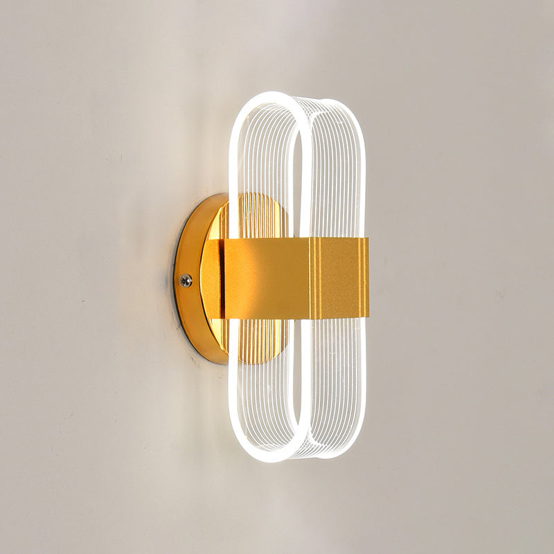 Geometrische Wandleuchten moderne Wandlampe Metall 2 Lichtwandleuchte in Gold