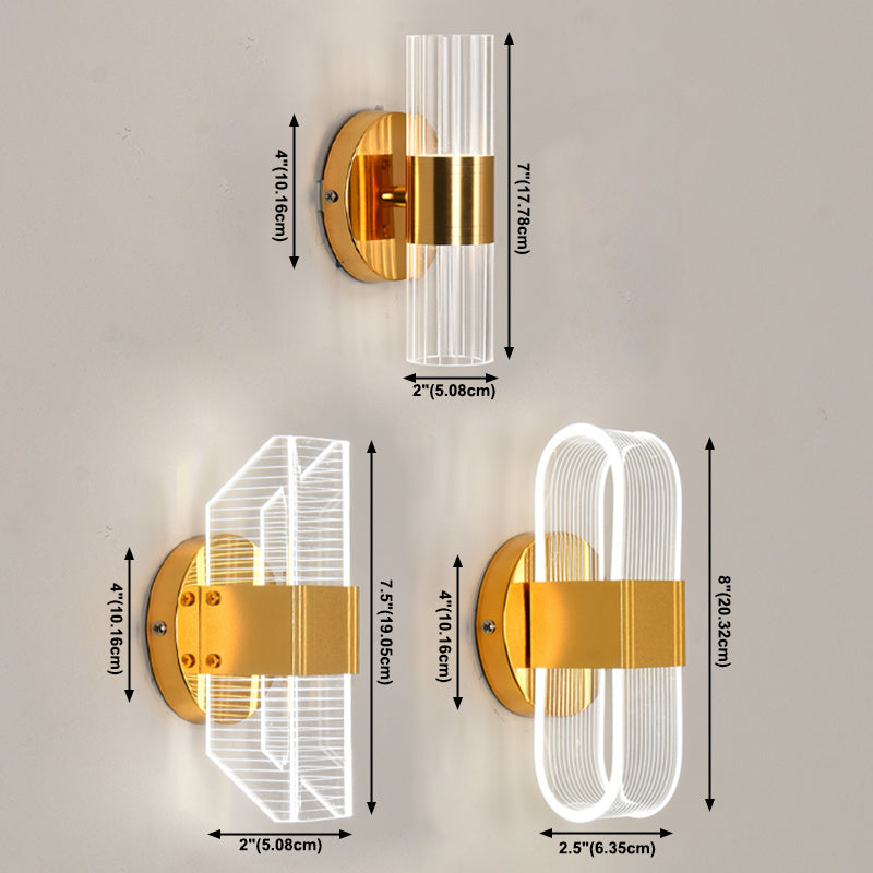Geometrische Wandleuchten moderne Wandlampe Metall 2 Lichtwandleuchte in Gold