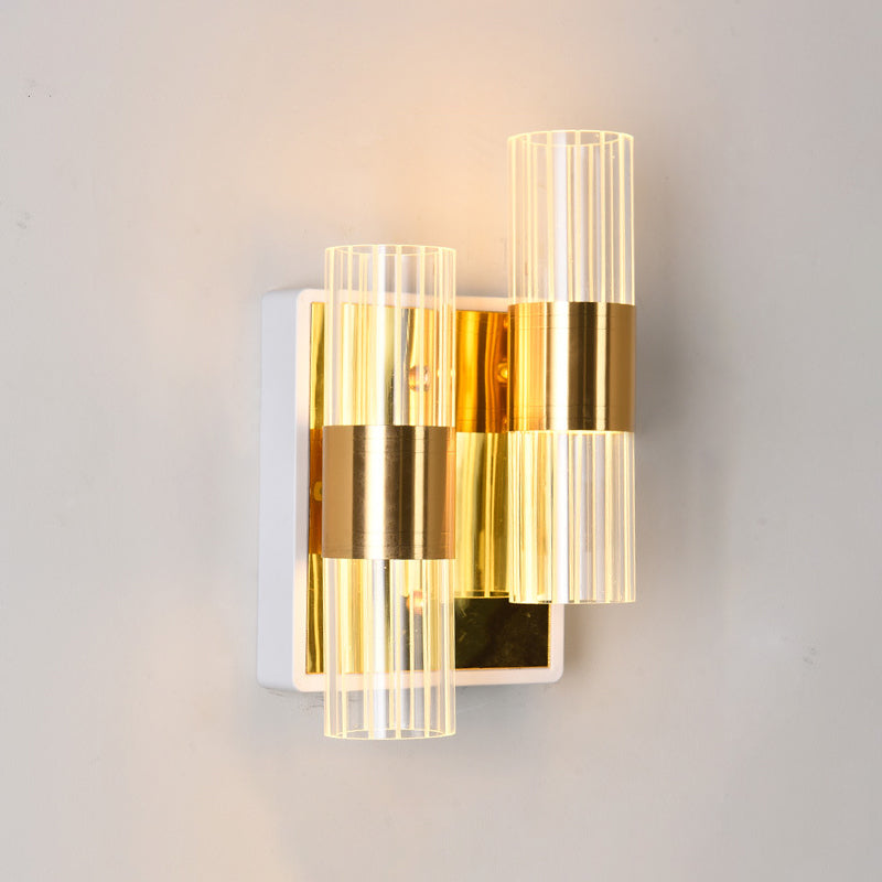 Geometrische Wandleuchten moderne Wandlampe Metall 2 Lichtwandleuchte in Gold