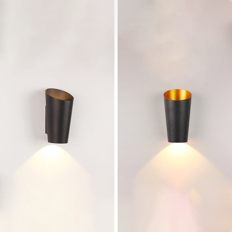 Iluminación de pared de sombra geométrica al estilo posmoderno metal 2 luces lámpara de apliques