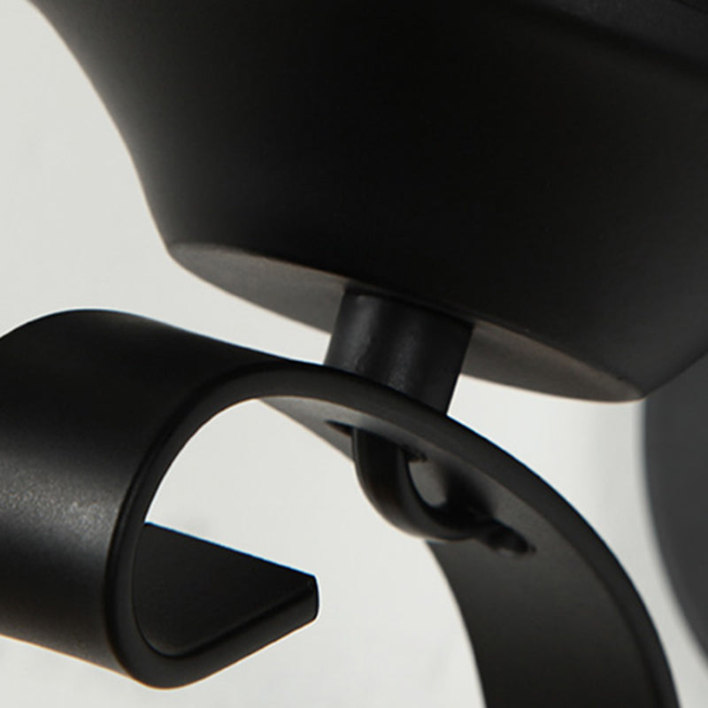 Industrial Vintage Wall Lamp Wrought Iron Indoor Wall Light with Clear Glass Shade