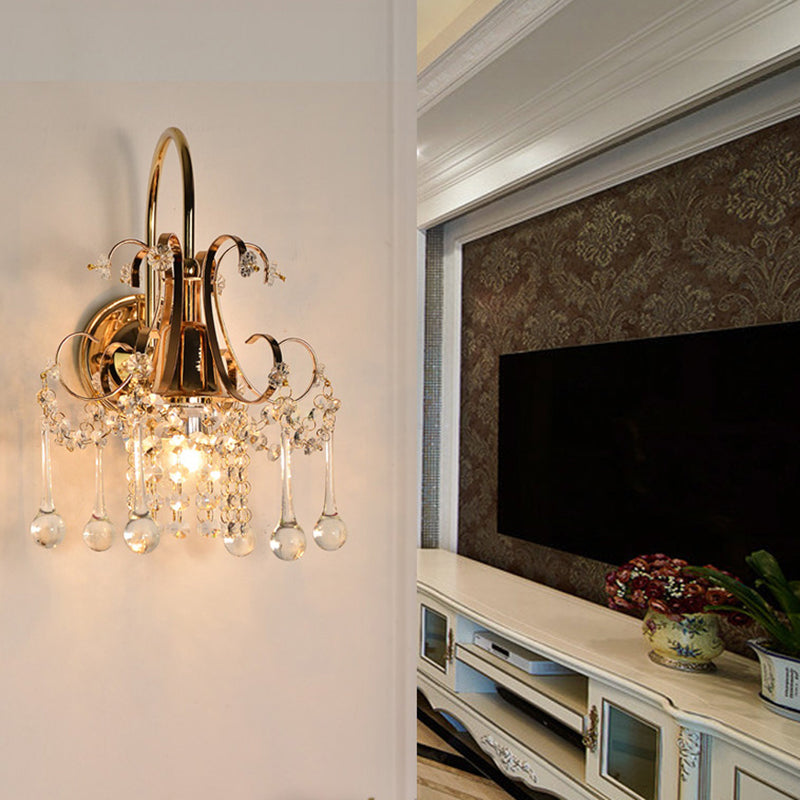 Moderne Kristallwandleuchten gold bewaffnete Wand montiertes Licht für Wohnzimmer
