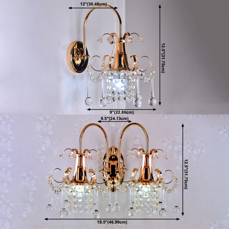 Moderne Kristallwandleuchten gold bewaffnete Wand montiertes Licht für Wohnzimmer