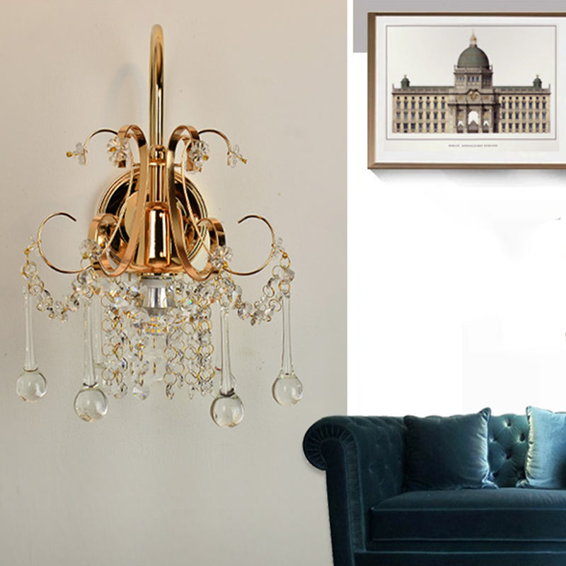 Moderne Kristallwandleuchten gold bewaffnete Wand montiertes Licht für Wohnzimmer