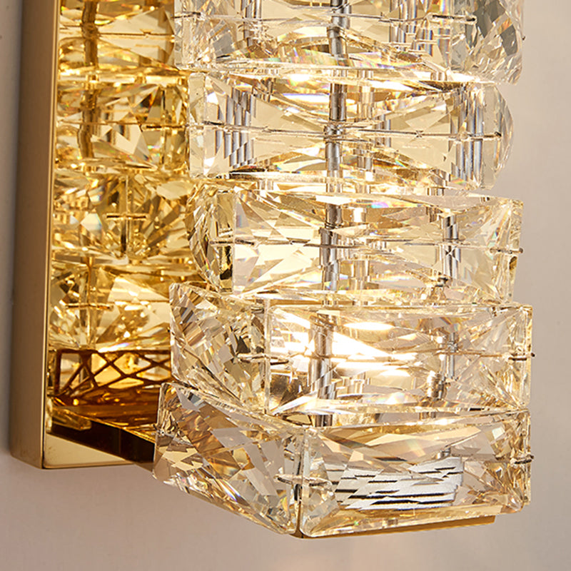Luz de pared cuadriculada de pared de pared de cristal contemporánea para sala de estar para sala de estar