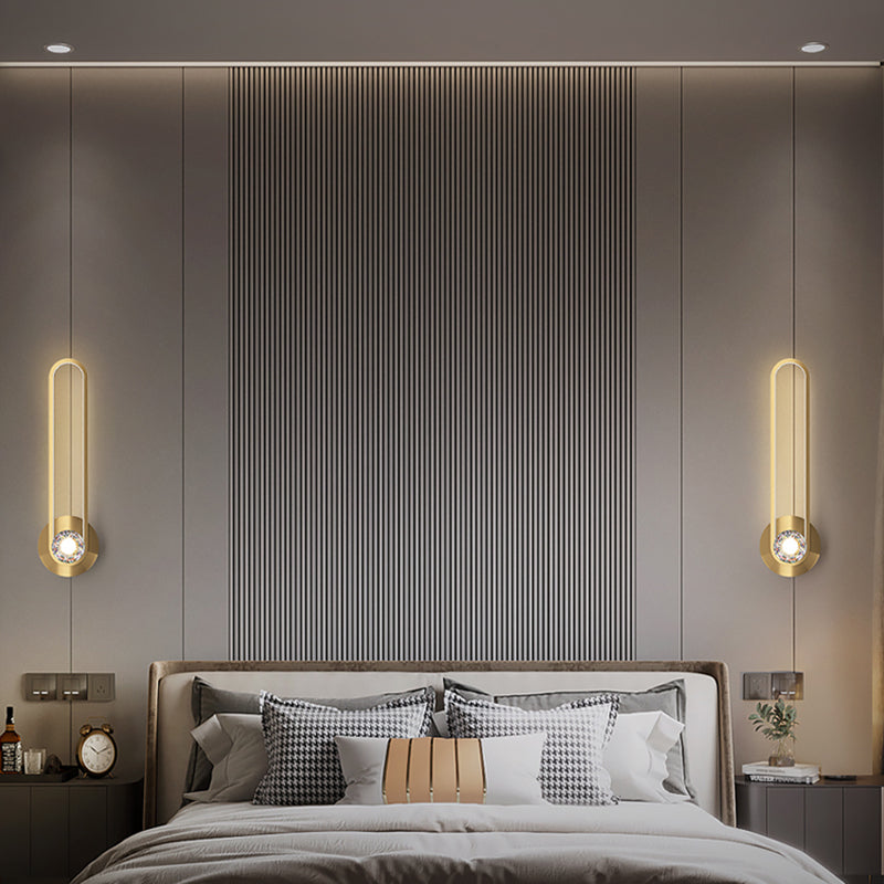 Lampada da parete contemporanea Light a 1 luci a 1 luce di sconde in rame per soggiorno